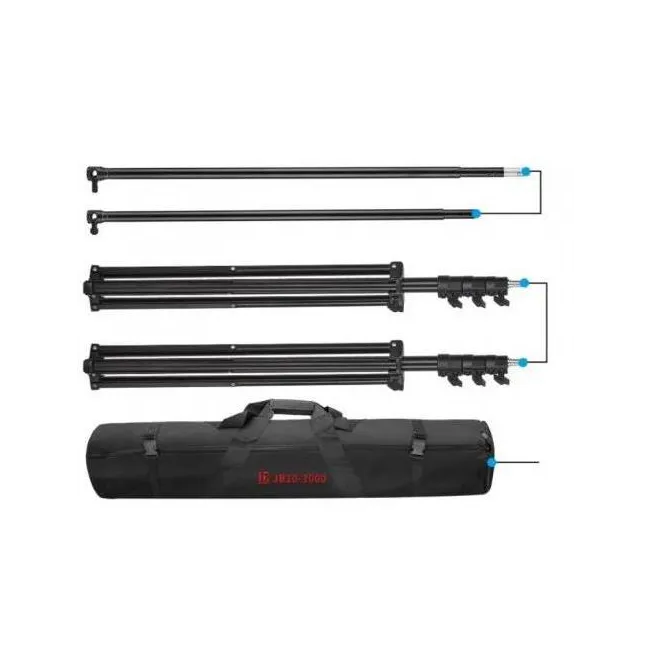 Greenbox Yeşil Fon Perdesi 2mx3m ve JINBEI Fon Asma Standı 3mx3mTaşıma çantası ile Kit