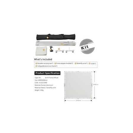 JINBEI HD-2.4x2.4m Çerçeve  Butterfly  Kit